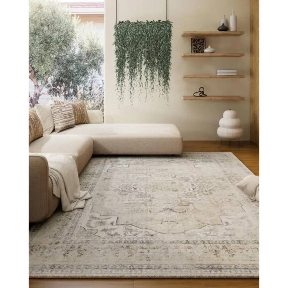 New 5x7 Washable Area Rug Vintage Boho Non-Slip Soft Carpet for Living Room